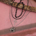 Retro Dark Spider Necklace Gothic 3-piece Set