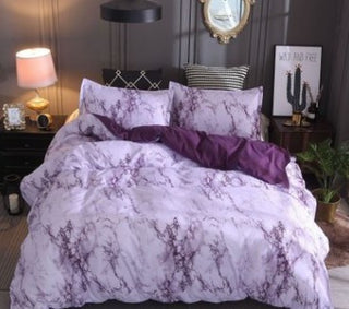 Buy purple Pillowcase home textile bedding four-piece marble