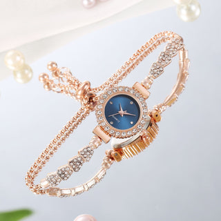 Buy blue Fashion Luxury Women&#39;s Watch Gold Fine Strap Ladies Watch For Bracelet Female Wrist Watch Women Clock Relojes Fashion Jewelry