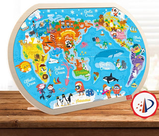 Buy photo-color Wooden Puzzle World Children&#39;s Toys Gift Baby Educational Toys