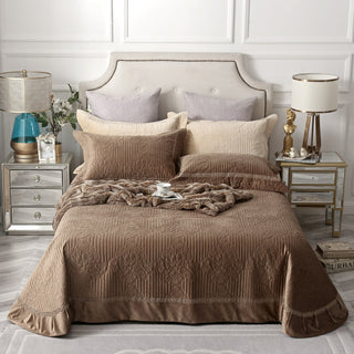 Buy coffee Three-piece Quilt Bed Cover