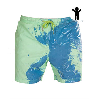 Buy green-child Men Magical Color Change Beach Shorts