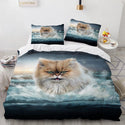 White Cute Cat Bedding Set Girl Ladies Bedroom Comfort Duvet Cover