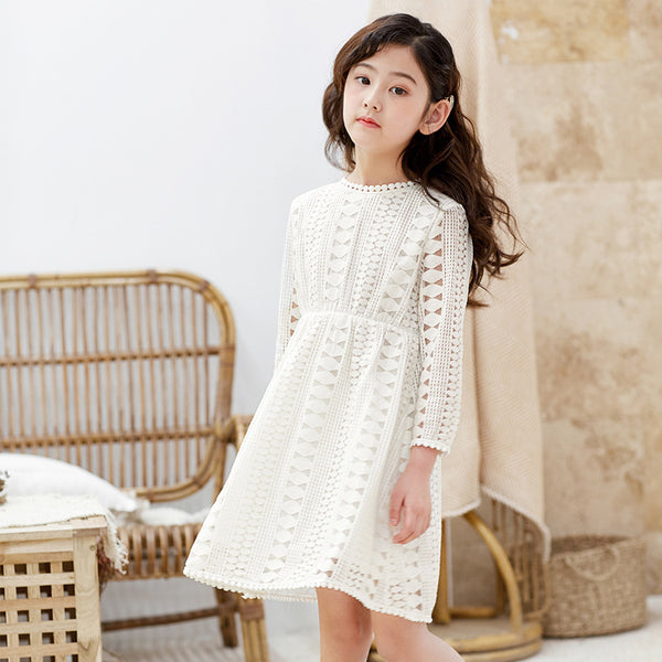 Girls skirt Korean dress spring new lace