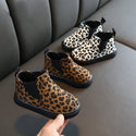 Leopard print and velvet ankle boots