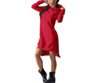 Women's Irregular Hooded Long Sleeve Dress Sweatshirt