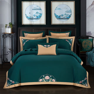 Buy green Chinese national style bedding