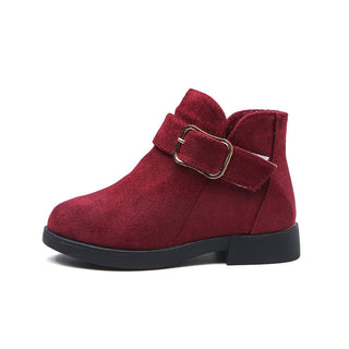 Buy wine-red Big kids suede leather boots