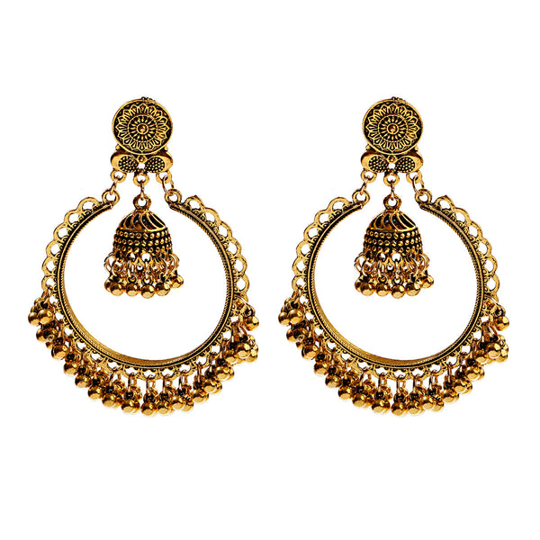 Bohemian Retro Ethnic Style Earrings Exaggerated Bell