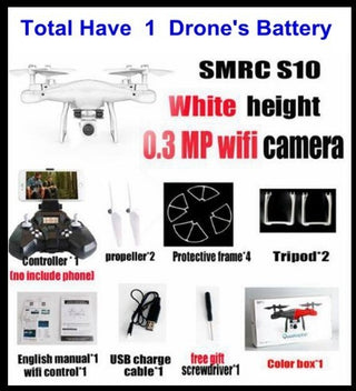 Buy white Sales Promotion WiFi 2MP Camera With S10 SMRC FPV Quadcopter Drone Helicopter UAV Micro Remote Control Toy RACER KIT Aircraft