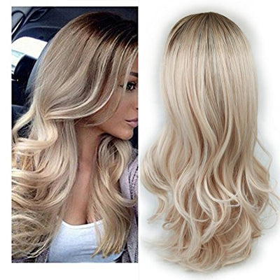 Fashion female partial points in the wig bangs dyed long curly hair