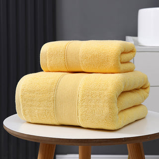 Buy yellow Pure Cotton Thickening And Quick-drying Absorbent Bath Towel