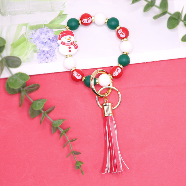 Christmas Silicone Beads Key Pendants Bracelet