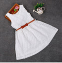 Lace Hollow Vest Children Shirt Belt Princess Dress