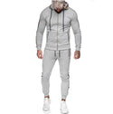 Men's sports suit solid color casual wear with hood