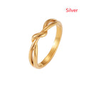 Love Endless Kinked Titanium Steel 18K Gold Plating Winding Simple Ring