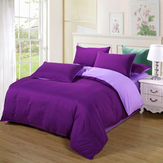 Buy deep-light-purple Bed sheets set quilt duvet cover bedding 4 sets