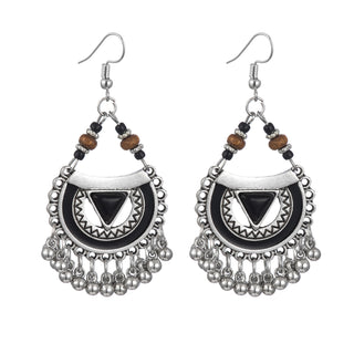 Buy black-eb00321 Women&#39;s Fashion Personality Vintage Tassel Earrings