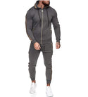 Men's sports suit solid color casual wear with hood