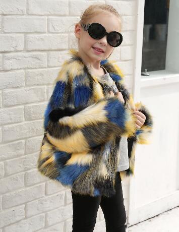 Popular fashion faux fur children's jacket