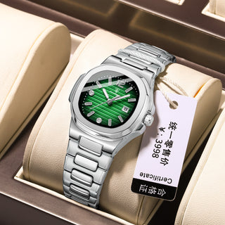 Buy silver-case-green-surface Women&#39;s Ultra-thin Luminous Quartz Watch