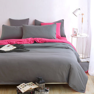 Buy grey-rouge Bed sheets set quilt duvet cover bedding 4 sets