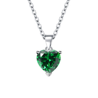 Buy green-pendant Female Personality Creative Zircon Heart-shaped Pendant Chain Three-piece Suit