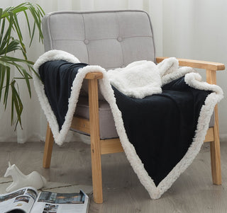 Buy black Double blankets spring and autumn warm nap blanket