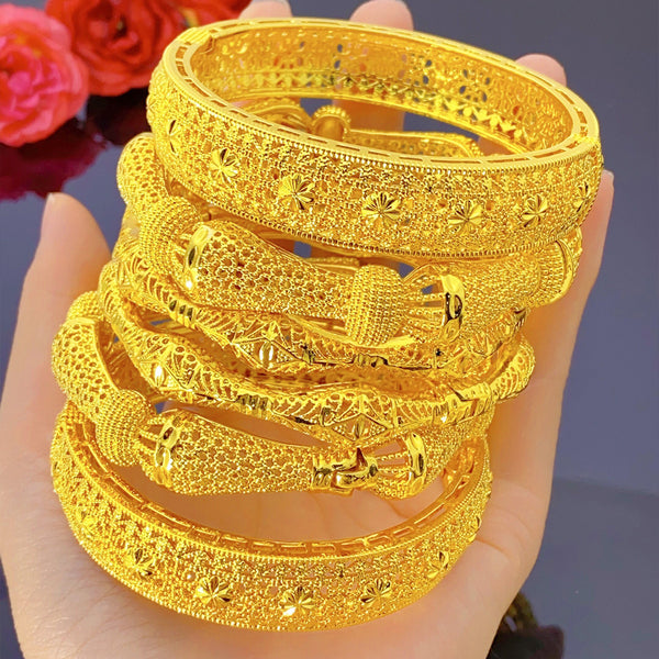 Non-fading Women's Alluvial Gold 24k Gold-plated Alloy Bracelet