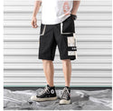 Mens black casual street wear elastic shorts