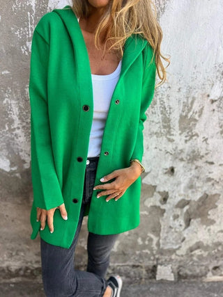 Buy green Women&#39;s Single-Breasted Cardigan Fashion Loose Solid Color Jacket