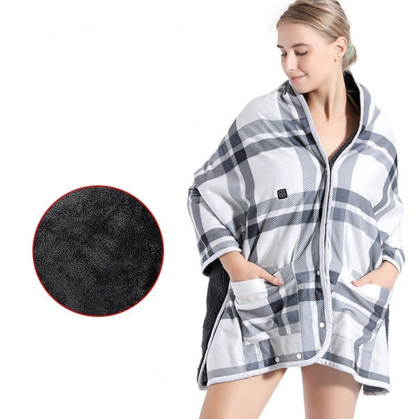 Plush Heating Blanket Office Nap Blanket Heating Shawl