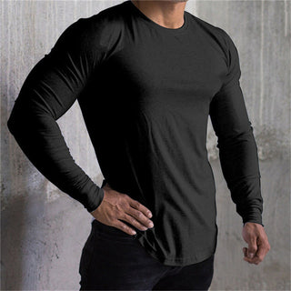 Buy a-black Men&#39;s Long Sleeve Gym T Shirt