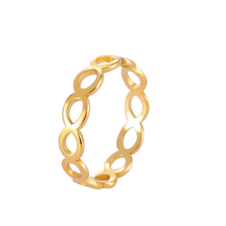 Buy gold Japanese And Korean Simple Hollow Loop Infinite Symbol Ring