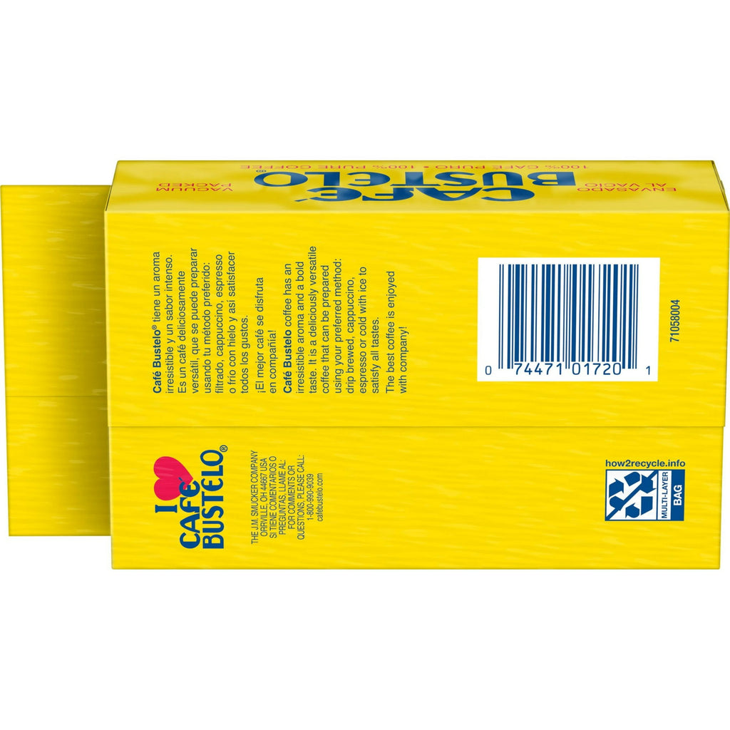 Cafe Bustelo, Espresso Style Dark Roast Ground Coffee, Vacuum Packed 10 oz Brick