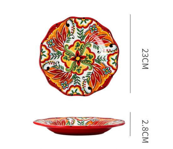 Underglaze Ceramic Tableware Bohemian Household Dishes