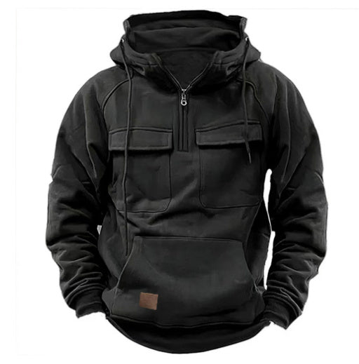 Men's Zip-up Hoodies Sweatshirt With Drawstring And Pocket Design