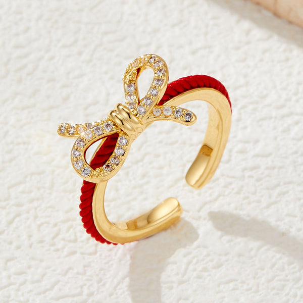 Red Rope Series Bow Opening Ring