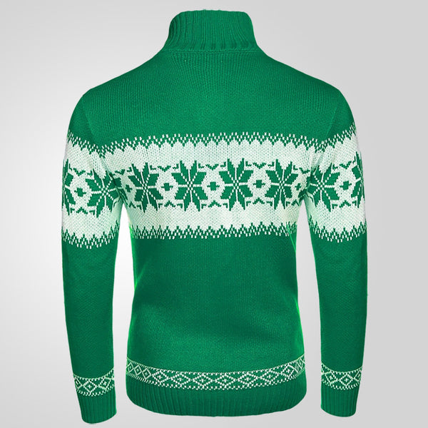 Men's Long Sleeve Christmas Jacquard Knitted Sweater