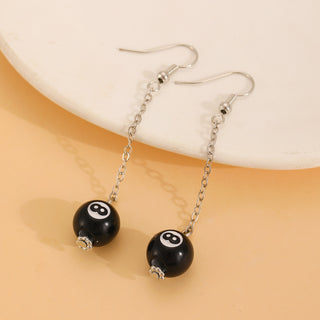 Buy 01-resin-earrings-0278 Table Tennis Black 8 Necklace Earrings Do Not Fade