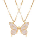 2pcs Oil Drip Butterfly Necklace Ins Creative Clavicle Chain Pendant Necklace For Women Valentine's Day Birthday Gift