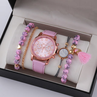 Buy 7-ornament-suit-no-gift-box Ladies Graduated Belt Watch Jewelry Set