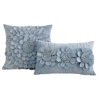 Buy fog-blue French Entry Lux Heavy Industry 3D Solid Color Pillowcase