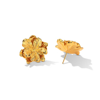 Buy yellow-gold 925 Silver Needle Korean Style Fashionable High-grade Flower Stud Earrings