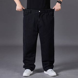 Buy black Men&#39;s Loose Straight Trend Jeans