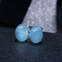 Women's Natural Aquamarine Matching Ear Studs