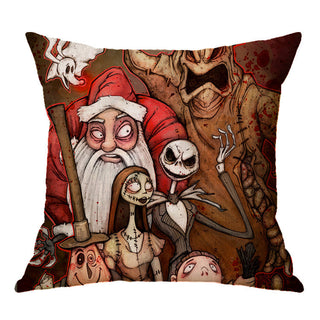 Buy a06 Linen Skull Halloween Pillow Cover