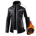 Winter Leisure Leather Men's Coat Fleece-lined