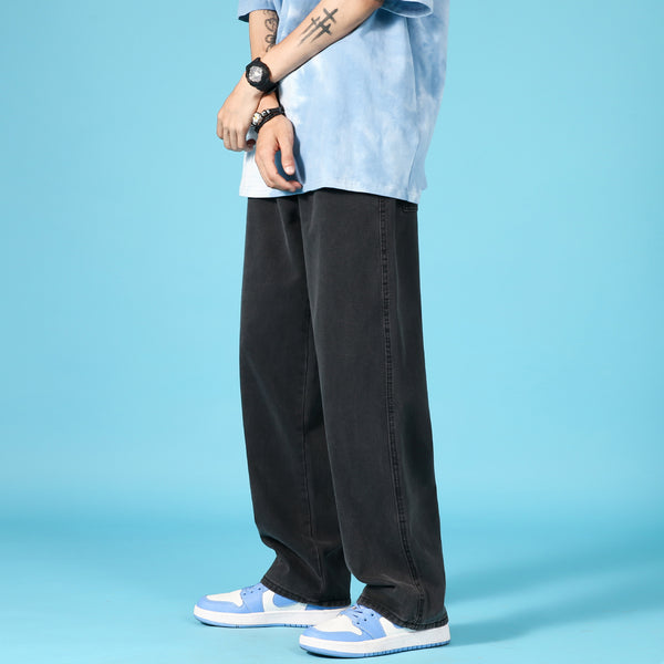 Men Casual Trousers Hip Hop Cargo Denim Pants With Zipper