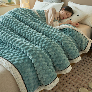 Buy lake-green Doudou Velvet Blanket Double-layer Thickened Nap Blanket